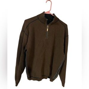 Tommy Bahama Men's Dark Brown Zip-Up Sweater